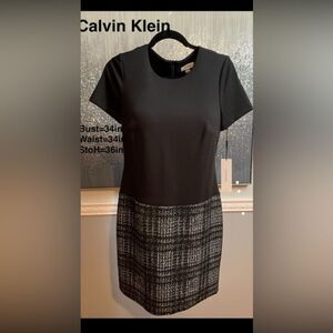 Calvin Klein size:10 Black & White tweed Dress NWT